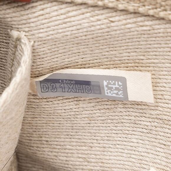 Chloe Small Woody Ribbon Tote With Strap White Brown - Picture 8 of 10